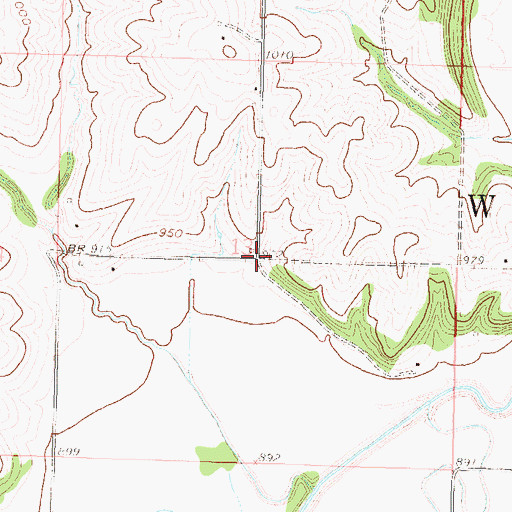 Topographic Map of Hoopers Ford School (historical), KS