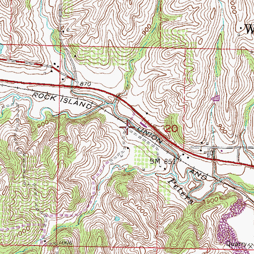 Topographic Map of Hunt (historical), KS