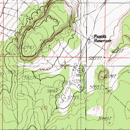 Topographic Map of Franks, AZ