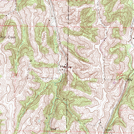 Topographic Map of La Grange School (historical), KS