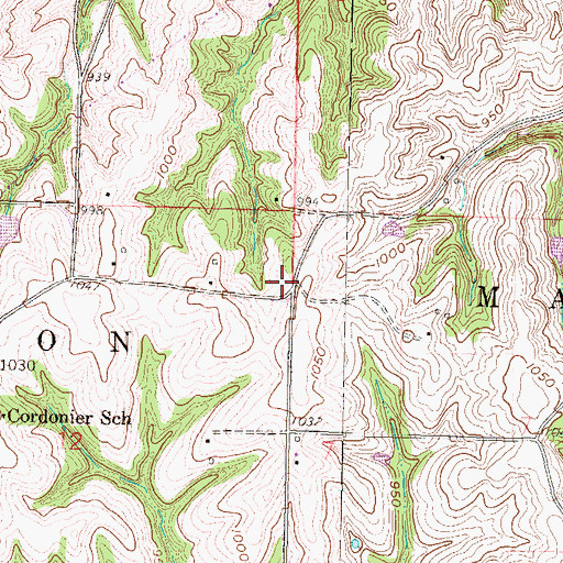 Topographic Map of Marion Church (historical), KS