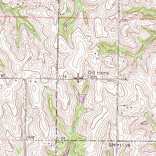 Topographic Map of New Hope Church (historical), KS