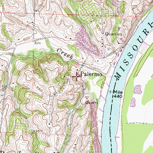 Topographic Map of Palermo School (historical), KS