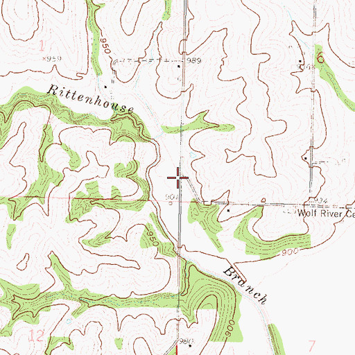 Topographic Map of Ratcliffe (historical), KS
