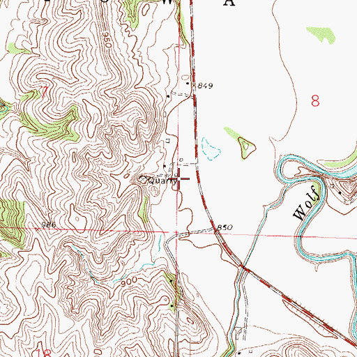 Topographic Map of Willow Spring School (historical), KS