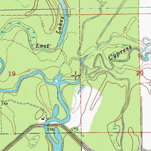 Topographic Map of Cypress Bayou, AR