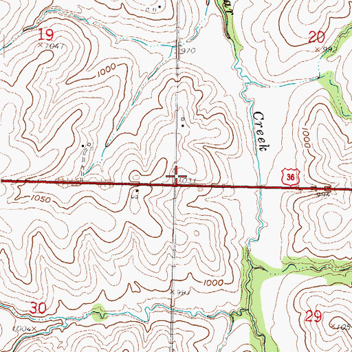 Topographic Map of Winona School (historical), KS