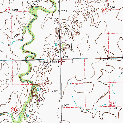 Topographic Map of Advent Church, KS