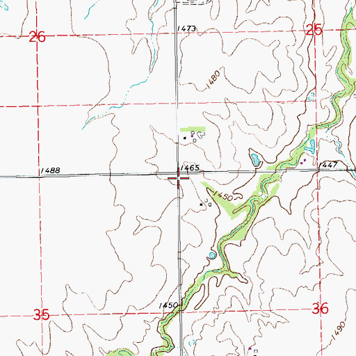 Topographic Map of Antioch School (historical), KS