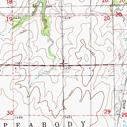 Topographic Map of Bellview School (historical), KS