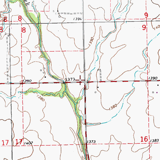 Topographic Map of Belton School (historical), KS