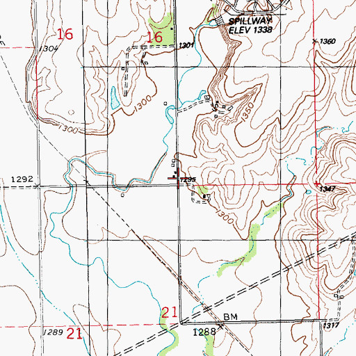 Topographic Map of Brown School (historical), KS