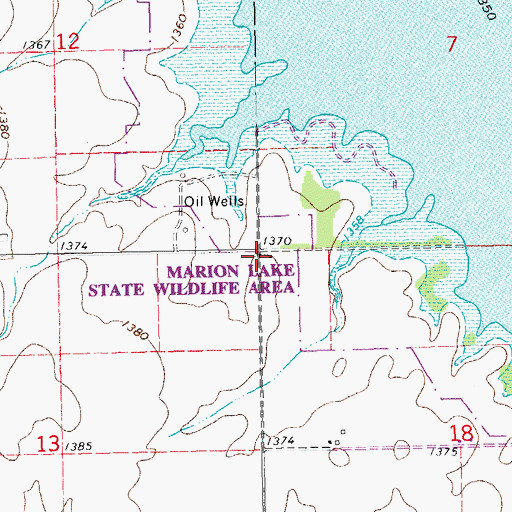Topographic Map of Bruderthal School (historical), KS