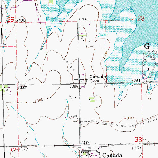 Topographic Map of Canada School (historical), KS