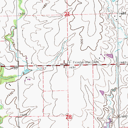 Topographic Map of Columbia School (historical), KS