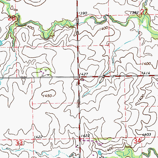 Topographic Map of Cresswell School (historical), KS