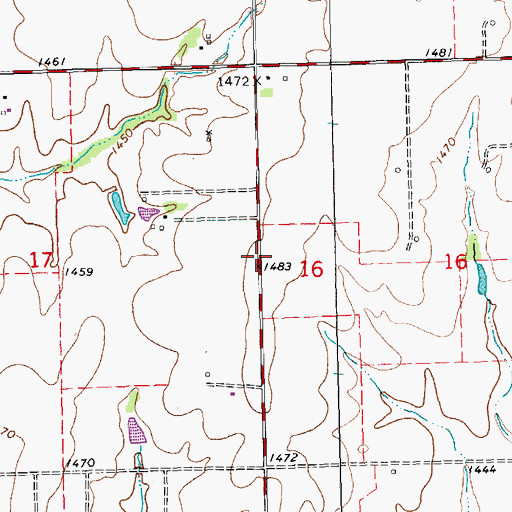 Topographic Map of Cross School (historical), KS