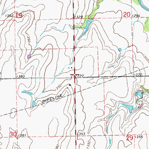 Topographic Map of Dickerson School (historical), KS