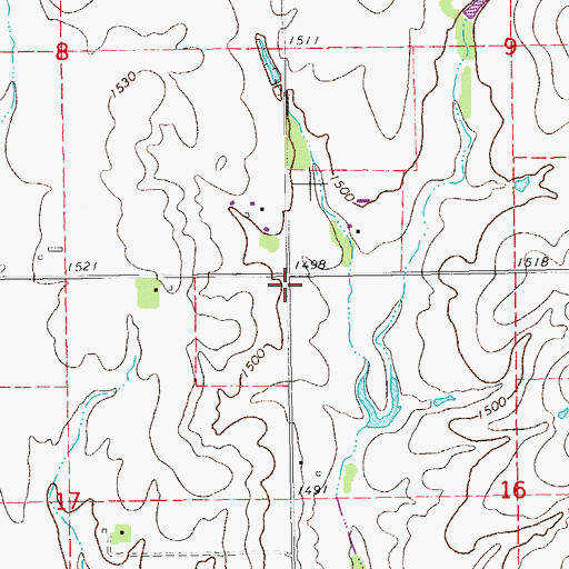 Topographic Map of Elm Springs School (historical), KS