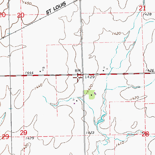Topographic Map of Endeavor School (historical), KS