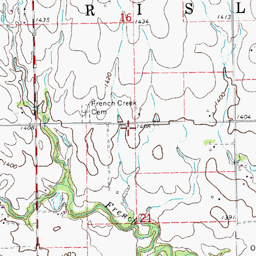 Topographic Map of French Creek School (historical), KS