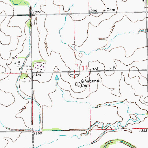 Topographic Map of Gnadenan School (historical), KS