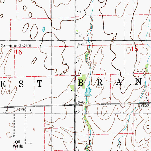 Topographic Map of Greenfield School (historical), KS