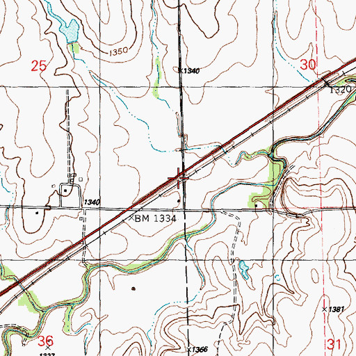 Topographic Map of Horners (historical), KS