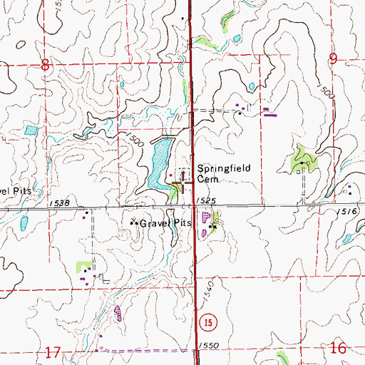 Topographic Map of Kremmer Church (historical), KS