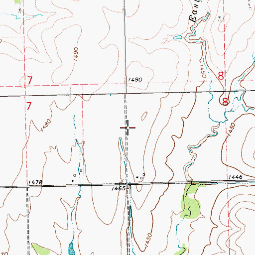 Topographic Map of Oliver School (historical), KS