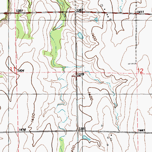 Topographic Map of Shank School (historical), KS