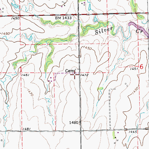 Topographic Map of Silverfeld School (historical), KS