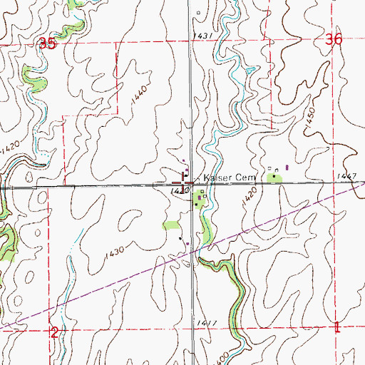 Topographic Map of Silverfeld School (historical), KS