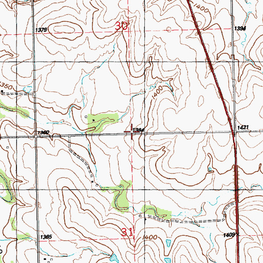 Topographic Map of Spring Valley School (historical), KS