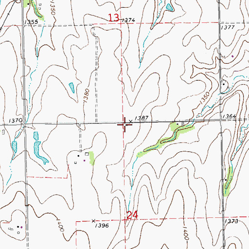 Topographic Map of Sunflower School (historical), KS