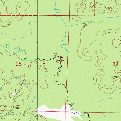 Topographic Map of Cypress Creek, AR