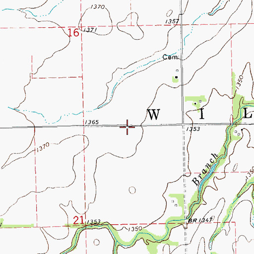 Topographic Map of Sunnyside School (historical), KS