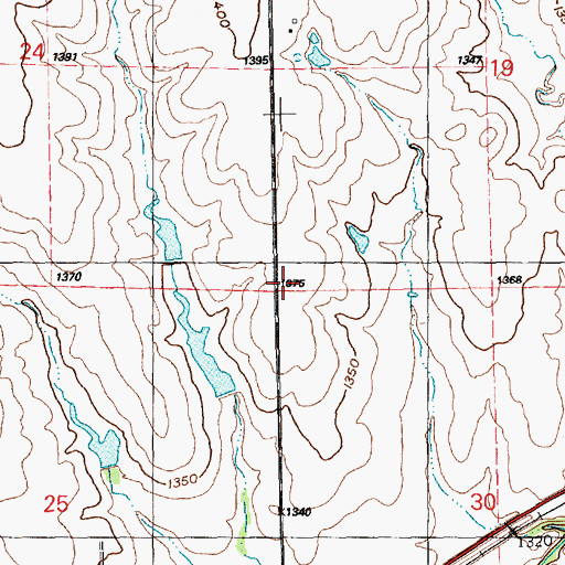 Topographic Map of Townsend School (historical), KS