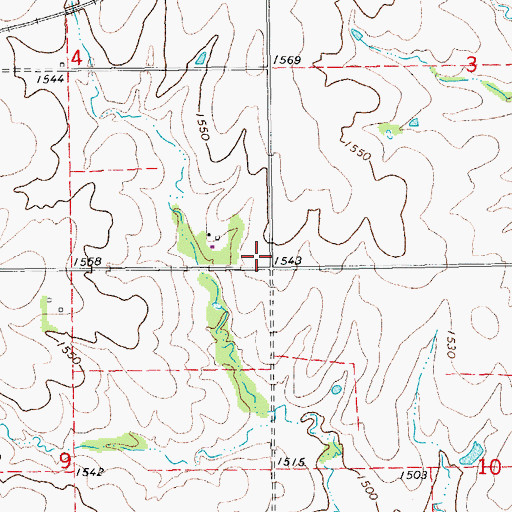 Topographic Map of Waldeck School (historical), KS