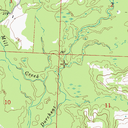 Topographic Map of Cypress Creek, AR
