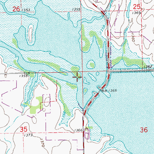 Topographic Map of Warren School (historical), KS