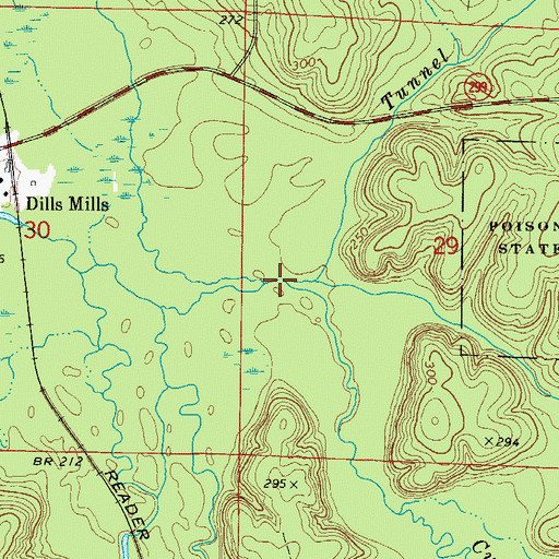 Topographic Map of Cypress Creek, AR