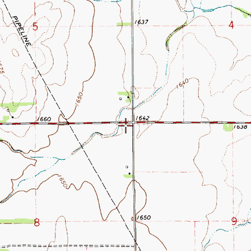 Topographic Map of Woodford School (historical), KS