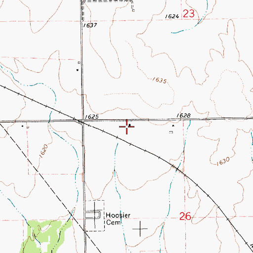 Topographic Map of Hoosier School (historical), KS