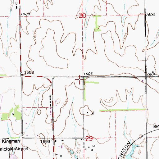 Topographic Map of Leach School (historical), KS