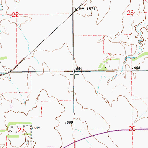 Topographic Map of C P and W School (historical), KS