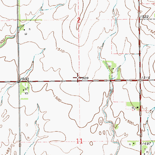 Topographic Map of Union Valley School (historical), KS