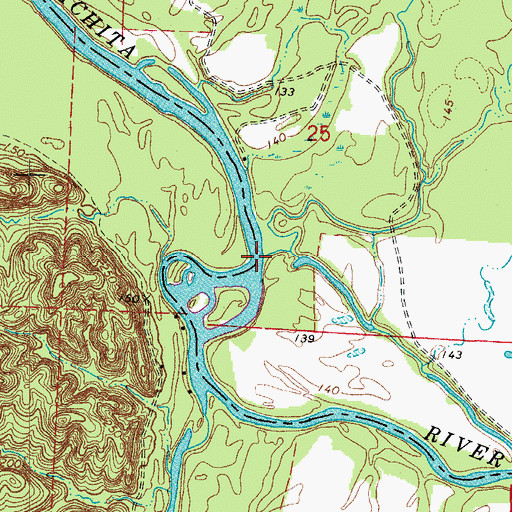 Topographic Map of Cypress Creek, AR