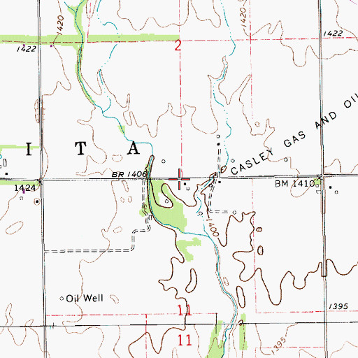 Topographic Map of Ritchey School (historical), KS