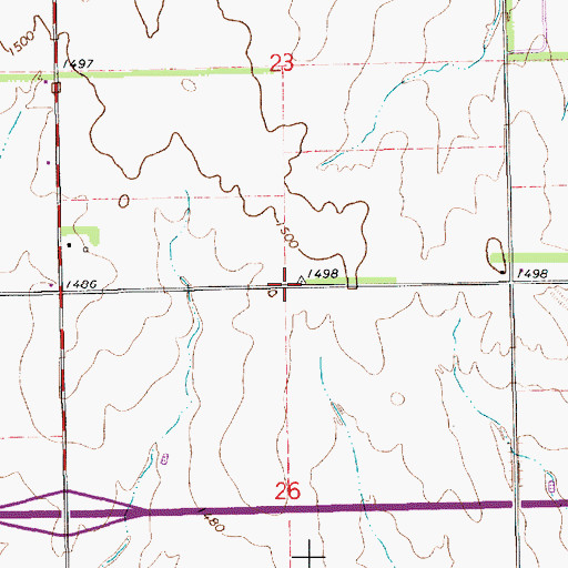 Topographic Map of Evan Mound School (historical), KS